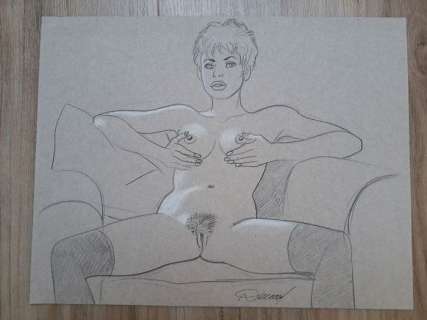 Jessica Blandy - Renaud - Dessin original mine de plomb et encre - Loose page - Format 29.7 x 33 cm | Catawiki