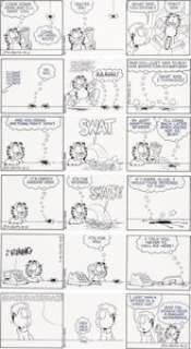 Jim Davis Garfield Daily Comic Strip Original Art Consecutive Group of 6 (PAWS/Universal Press Syndicate, 2007).... (Total: 6 Original Art) | Heritage