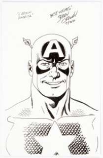 Jerry Ordway - Captain America and Batman Illustrations Original Art Group of 2 (2020). Classic image of the - | Heritage