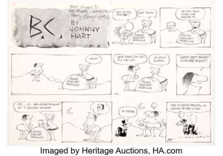 Hart, Johnny - Johnny Hart B. C. Sunday Comic Strip Original Art, dated 11-22-70 (Field Enterprises, 1970). ...