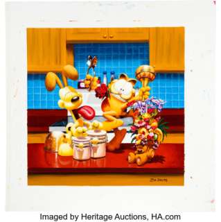 Jim Davis Studio | Jim Davis Studio - Garfield and Odie Samba Painting Original Art (c.2000’s).... | Heritage