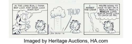 Davis, Jim | Jim Davis Garfield Consecutive Daily Comic Strip Original Art Group of 6 (PAWS/Universal Press Syndicate, 2003).... (Total: 6 Original Art) | Heritage