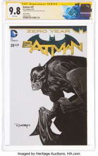 Ottley, Ryan | Ryan Ottley Batman #29 Sketch Cover Variant Original Art (DC, 2014) CGC Signature Series NM/MT 9.8 White pages.... | Heritage
