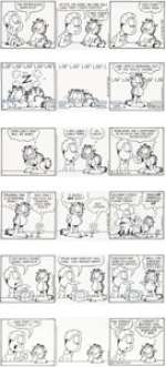 Davis, Jim | Jim Davis Garfield Consecutive Daily Comic Strip Original Art Group of 6 (PAWS/Universal Press Syndicate, 1997).... (Total: 6 Original Art) | Heritage
