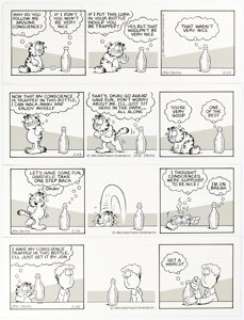 Davis, Jim | Jim Davis Garfield Consecutive Daily Comic Strip Original Art Group of 4 (United Feature Syndicate, 1984).... (Total: 4 Original Art) | Heritage