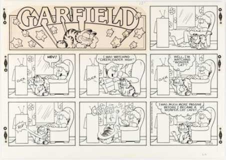 Jim Davis Garfield Sunday Comic Strip Original Art dated 10-23-83 (United Feature Syndicate, 1983). | Heritage