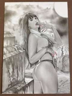 +18 Vampirella - Illustration Original Vampire Horror Pinup Sexy Erotic Art - Loose page - First edition - (2019) | Catawiki