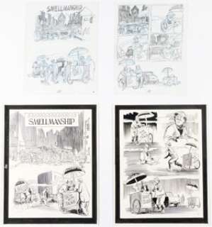 Will Eisner City People Notebook Complete 2-Page Story "Smellsmanship" and Preliminary Layouts Original Art Group of 4 (Kitchen, 1989). (Total: 4 Original Art) | Heritage