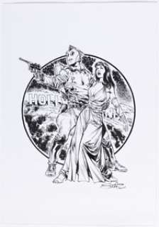 Staz Johnson - The Rocketeer and Betty Illustration Original Art (2024). | Heritage