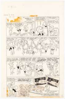 Harvey Artist Sad Sack Laugh Special #92 Richie Rich Hostess Fruit Pies Ad Complete 1-Page Story Original Art (Harvey, 1976).