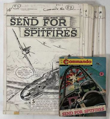 A full set of original comic book art for each page of Commando comic #83 ’Send For Spitfires’ drawn | Excalibur Auctions