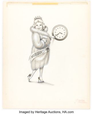 Harvey Kurtzman and Bill (Will) Elder 50Plus Magazine Zsa Zsa Gabor Illustration Original Art (Retirement Living Publishing, 1984). | Heritage