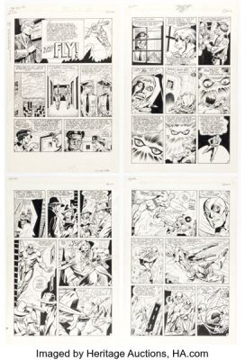 Dick Ayers and Archie Artist The Fly #11 Unpublished Story Pages Original Art Group of 4 (Archie, c. 1984). (Total: 4 Original Art) | Heritage
