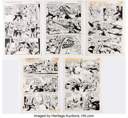 Paul Reinman and Frank Giacoia High Camp Super Heroes #B50-695 Story Pages 2-10 Original Art (Belmont Books/Archie/Mighty Comics Group, 1966). (Total: 9 Original Art) | Heritage