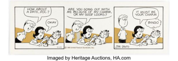 Jim Davis Garfield Daily Comic Strip Original Art dated 4-21-80 (United Feature Syndicate, 1980). | Heritage