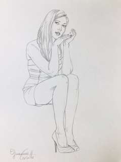 Giovanna Casotto - illustrazione originale a matita - firmata - Loose page | Catawiki