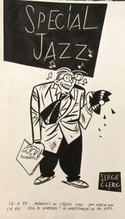 Serge Clerc - Dessin original - "Mémoires de l’espion - Spécial Jazz" - Loose page (1997) | Catawiki