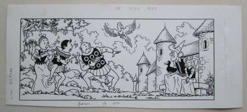 Suske en Wiske - Originele tekening cover - Suske en Wiske extra 7 - Het vliegende hart - (1988) | Catawiki