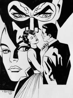 Diabolik - illustrazione originale di Giorgio Montorio - china su cartoncino - firmato - Loose page | Catawiki