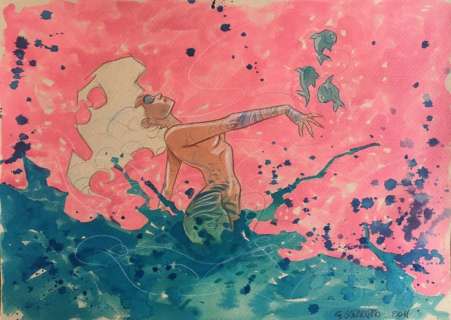 Giancarlo Caracuzzo - Illustrazione originale a tempera - Loose page - (2011)