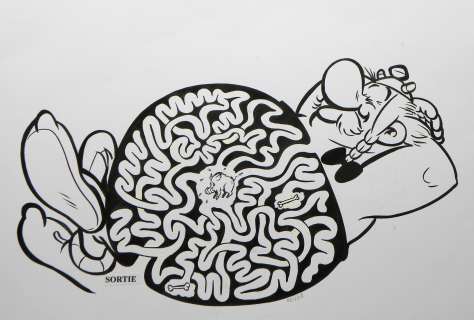 Emmanuel Reuzé |  » L’Art du 9e Art  » – OBELIX Labyrinthe – Illustration Originale | Zic et Bul