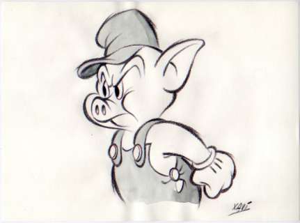 Xavi - Dibujo original - PRACTICAL PIG 1933 - First edition (2020) | Catawiki