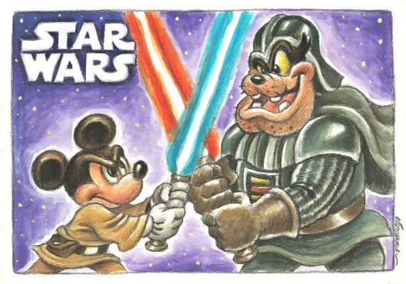 Mickey vs. Pete – A Galactic Duel | Corner4art