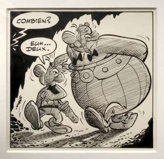 Uderzo, Albert&Marcel - Case originale inédite - Astérix et Obélix - Encre de Chine - (1975/1976) | Catawiki