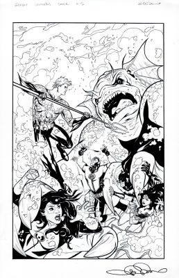 Emanuela Lupacchino | Green Lanterns #15 cover (Batman, Wonder woman, Aquaman) | Tavole Originali