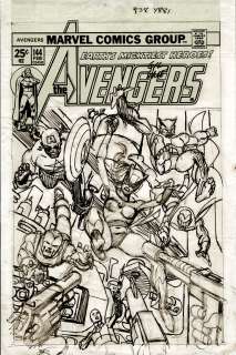 Gil Kane - avengers #144 full size cover prelim (first ever hellcat drawing! ) 1975