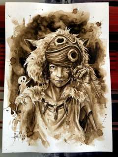 Original Coffee Painting - PRINCESS MONONOKE - Original Art (2020) | Catawiki