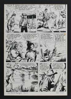 TOM GILL (American,1913-2005), Lone Ranger Comic Strip Artwork (L.R. #65, pg.10), Ink on Cardstock, Signed in pencil lower right, 19 1/2" x 13 1/2". Matted and unframed. | misc / divers