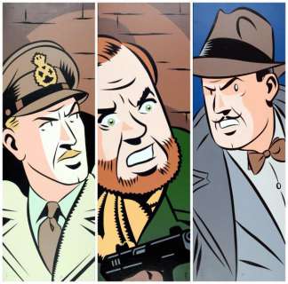 Minus, Walter | BLAKE, MORTIMER ET OLRIK. Exceptionnel triptyque-hommage | Coutau Bégarie