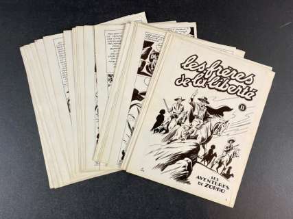 Oulié, André - Couverture originale + 37x Planche originale - Zorro - Les Frères de la liberté - (1976) | Catawiki