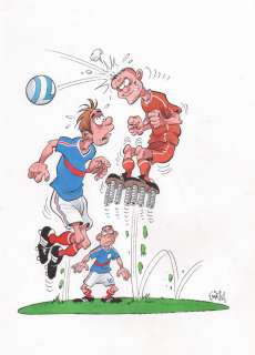 Gã¼Rsel | Les Foot furieux, illustration Ã  l’encre de C… | Banque Dessinée