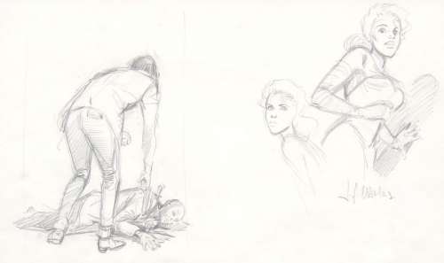 Charles | Fox, études Ã  la mine de plomb pour ce polarÂ hi… | Banque Dessinée