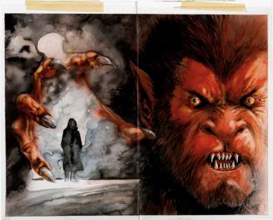 Leonardo Manco - werewolf by night #1 wraparound cover painting (jack russell werewolf! ) 1998