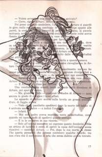 Andrea Boriani | Omaggio a Milo Manara - Andrea Boriani - carta antica hand painted - Page volante | Catawiki