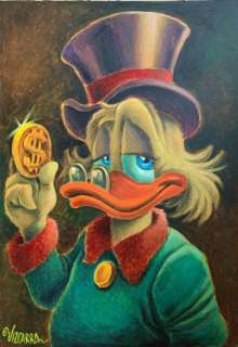 Vizcarra, Joan | $crooge McDuck - Large Painting - 116x81x2cm - Joan Vizcarra - Acrylic Art | Catawiki