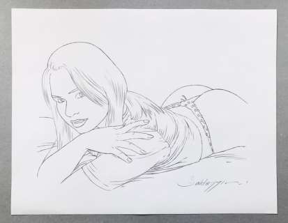 Roberto Baldazzini | Roberto Baldazzini - Disegno originale a matita - 25x32 - firmato - copia unica - Page volante | Catawiki