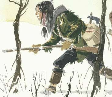 Lele Vianello | Lele Vianello - Acquerello originale, pubblicato in "Deerfield, Sentiero di Guerra - Page volante - Exemplaire unique - (2011) | Catawiki