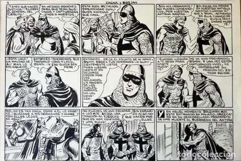 Página original de el Guerrero de Antifaz, de Manuel Gago.