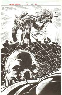 Drew Geraci, Scott Eaton - Captain america #31 p. 20 - red skull chokes out diamondback - 2004