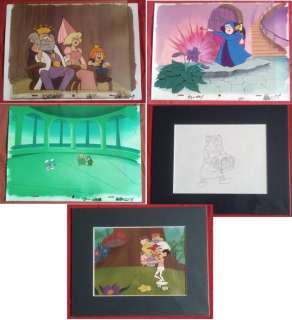 Peyo | Smurfs - Animation cel x4 + x1 production drawing - (1981/1990) | Catawiki