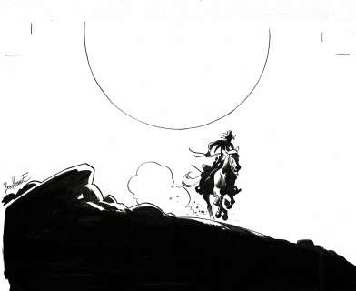 Bonhomme | Lucky Luke, Wanted Lucky Luke, 4ème de couverture à l’encre de chine pour cet album paru en 2021 chez Lucky Comics. | Septimus