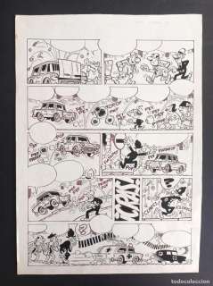 FRANCISCO IBÁÑEZ PLANCHA ORIGINAL PÁGINA PEPE GOTERA Y OTILIO CON ROMPETECHOS BRUGUERA 1970 JOYA!!!