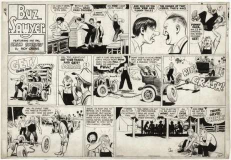 118B: Crane Buz Sawyer Sunday 12/7/? original comic art | Russ Cochran