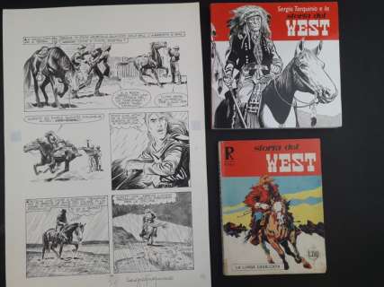 Sergio Tarquinio | Collana Rodeo n. 40 - Sergio Tarquinio - Tavola Originale n. 54 "La Lunga Cavalcata" + Catalogo + Albo - Page volante - Exemplaire unique - (1970/2012) | Catawiki