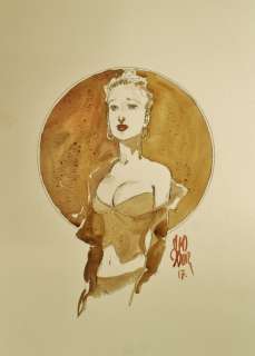 Meddour | FEMME SEPIA - DESSINS ORIGINAUX CRAYON+CRAYON/AQUARELLE - VENDUS ENSEMBLE - L24 H32 | The Skull