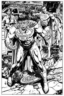 Chris Weston - Bizarro, Superman, Jimmy Olsen , Lois Lane, Cops Pinup (2007)